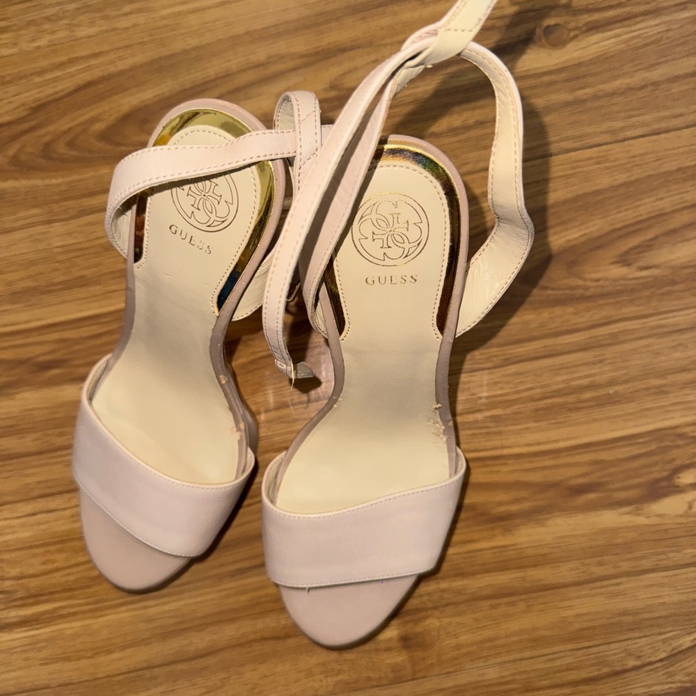 Guess Elegant Nude Platform Heels - Picture 2 of 13